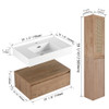 Contemporary Wall Mounted Bathroom Vanity With Resin Sink And 2 Side Cabinet - Imitative Oak Contemporary Wall Mounted Bathroom Vanity With Resin Sink And 2 Side Cabinet - Imitative Oak