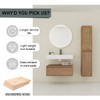 Contemporary Wall Mounted Bathroom Vanity With Resin Sink And 2 Side Cabinet - Imitative Oak Contemporary Wall Mounted Bathroom Vanity With Resin Sink And 2 Side Cabinet - Imitative Oak