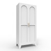 2 Shapely Doors Cabinet Metal Storage Cabinet With Doors And Adjustable Shelves For Bedroom Living Room - White
