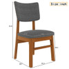 Dining Chairs (Set of 4), Wooden Dining Chair Armless, Mid Century Modern Upholstered Seat Cushion Dining Room Chair For Home Kitchen Dining Room Restaurant - Brown / Gray