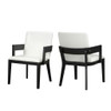 Modern Glossy Dining Chairs (Set of 2), Elegant Upholstery And Ergonomic Design - Black White