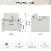 Fixed Modern Accent Chair Single Seater Plush Chenille Lounge Chair With High Resilience Cushion - Ivory White