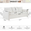 Modern 3 Seater Sofa Chenille Couch Plush Triple Seater Sofa With High Density Foam Cushions, Deep Seat Living Room Couch For Family Room, Apartment & Home Theater - Ivory White