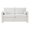 Modern Loveseat Sofa 2 Seater Plush Chenille Fabric Couch With High Density Foam Cushions - Ivory White