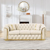 Button Tufted Couch With 2 Pillows, 3 Seater Luxury Chesterfield Sofa Button Tufted Couch With 2 Pillows, 3 Seater Luxury Chesterfield Sofa