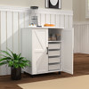 Exquisite Craftsmanship Rice Door Storage Cabinet, Large Capacity - White