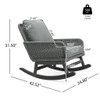 Contemporary Minimalist Wicker Rocking Chair With Soft Polyester Cushions