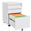 Contemporary Black 3 Drawer Mobile Filing Cabinet With Lock, Metal Office Storage For Legal / Letter Size
