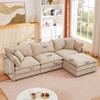Contemporary Modular Sectional Sofa Set With Movable Ottoman