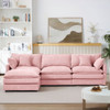 Contemporary Modular Sectional Sofa Set With Movable Ottoman