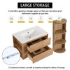 Modern Wall Mounted Bathroom Vanity With Ceramic Sink And Storage Rack, 2 Soft Close Drawers Modern Wall Mounted Bathroom Vanity With Ceramic Sink And Storage Rack, 2 Soft Close Drawers
