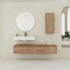 Modern Imitative Wall Mounted Bathroom Vanity With Resin Sink And Side Cabinet Modern Imitative Wall Mounted Bathroom Vanity With Resin Sink And Side Cabinet