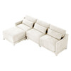 Stylish Sofa With Ottoman And Lumbar Pillows, Ergonomic Design