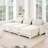 Stylish Sofa With Ottoman And Lumbar Pillows, Ergonomic Design