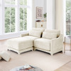 Stylish Sofa With Ottoman And Lumbar Pillows, Ergonomic Design