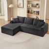 Modular Corduroy Sectional With Arched Armrests, Includes 3 Back Cushions & 2 Throw Pillows Modular Corduroy Sectional With Arched Armrests, Includes 3 Back Cushions & 2 Throw Pillows