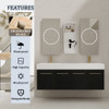 Modern Wall Mounted Bathroom Vanity With Resin Sink And Storage Rack Modern Wall Mounted Bathroom Vanity With Resin Sink And Storage Rack