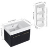 Modern Wall Mounted Bathroom Vanity With Resin Sink And Storage Rack Modern Wall Mounted Bathroom Vanity With Resin Sink And Storage Rack