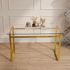 Modern Minimalist Rectangular Dining Table With Tempered Glass Top