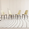 Modern Dining Chair With Cushions And Metal Legs