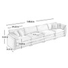 Modern Upholstered 4 Seater Corduroy Fabric Sofa With Arm And Throw Pillows