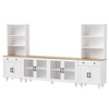 Farmhouse TV Stand With Solid Wood Gourd Shaped Legs For TVs Up To 70"