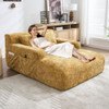 Chenille Interior Lazy Sofa Chaise Longue Armchair With 3 Pillows And Armrests