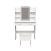 Vanity Desk With LED Lights Mirror, Power Outlet, Storage Drawers & Chair - White