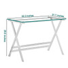 Transparent Glass Computer Desk With Rounded Edges, Tempered Glass Laptop Table - Clear