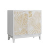 Vintage Carved Buffet Cabinet With Adjustable Shelves, Wooden Decorative Sideboard - White