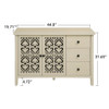 Hollowed Out Cabinet With 2 Door 3 Drawers, American Furniture, Suitable For Bedroom, Living Room, Study - Natural