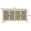 Hollowed Out Cabinet With 4 Doors, American Furniture, Suitable For Bedroom, Living Room, Study - Natural