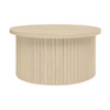 Coffee Table, Round Coffee Table, Modern Side Tables Accent End Table For Living Room, Apartment - Natural