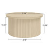 Coffee Table, Round Coffee Table, Modern Side Tables Accent End Table For Living Room, Apartment - Natural