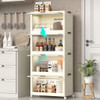 4 Tier Plastic Storage Bins With Lids, 230Qt Capacity, Stackable And Collapsible With Wheels - Cream White