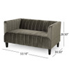 Contemporary Loveseat Settee With Nailhead Accents - Gray