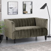 Contemporary Loveseat Settee With Nailhead Accents - Gray