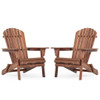 Lounge Patio Chair For Garden Outdoor Wooden Folding Adirondack Chair (Set of 2) Solid Cedar Wood Lounge Patio Chair For Garden