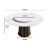 59.05" Modern Artificial Stone Round Panel Metal Iron Base Dining Table, Can Accommodate 8 People Artificial Stone Turntable (Not Including Chairs) - White / Black