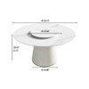 Modern Artificial Stone Round Plywood Base Dining Table, Can Accommodate 6 People, Artificial Stone Turntable (Not Including Chairs) - White / Beige