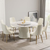 Modern, Round Black Carbon Steel Base Dining Table, Can Accommodate 6 People