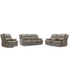 Home Theater Recliner Set Manual Recliner Chair With A LED Light Strip Two Built-In Cup Holders For Living Room