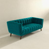 Addison - Large Velvet Sofa - Brown / Teal