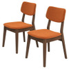 Carlos - Solid Back Side Chair (Set of 2) - Brown / Burnt Orange