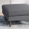 Amber - Square Upholstered Ottoman - Dark Gray / Gray