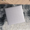 Amber - Square Upholstered Ottoman Linen - Light Gray