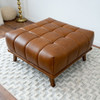Addison - Square Upholstered Ottoman - Antique Brown / Brown / Cognac