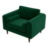 Amber - Velvet Lounge Chair - Brown / Dark Green