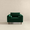 Amber - Velvet Lounge Chair - Brown / Dark Green