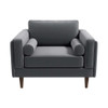 Amber - Velvet Lounge Chair - Brown / Gray